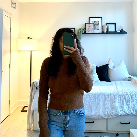Zara Brown Mocha Fuzzy Sweater - Picture 2 of 3